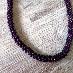 Vintage red garnet infinity Necklace